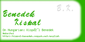 benedek kispal business card